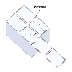 4"x6" Direct Thermal Fanfold Paper Labels, White, Perforated, 2000 Labels/Pack, 2 Pack/Case