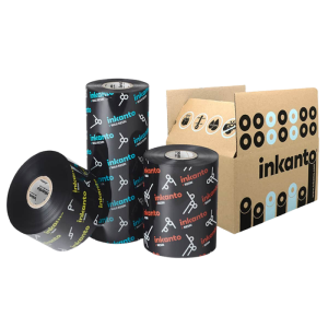 ARMOR-IIMAK Inkanto, APR 1 Wax/Resin Ribbon, T74580IO Black, 4.33" x 450mts Outside, 12 Rolls/Box, Sold by Case